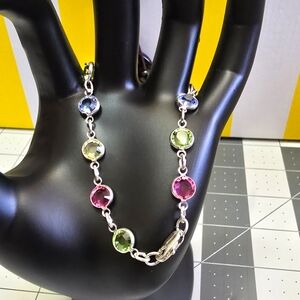 Cute Multi-Color Silver Tone Bracelet